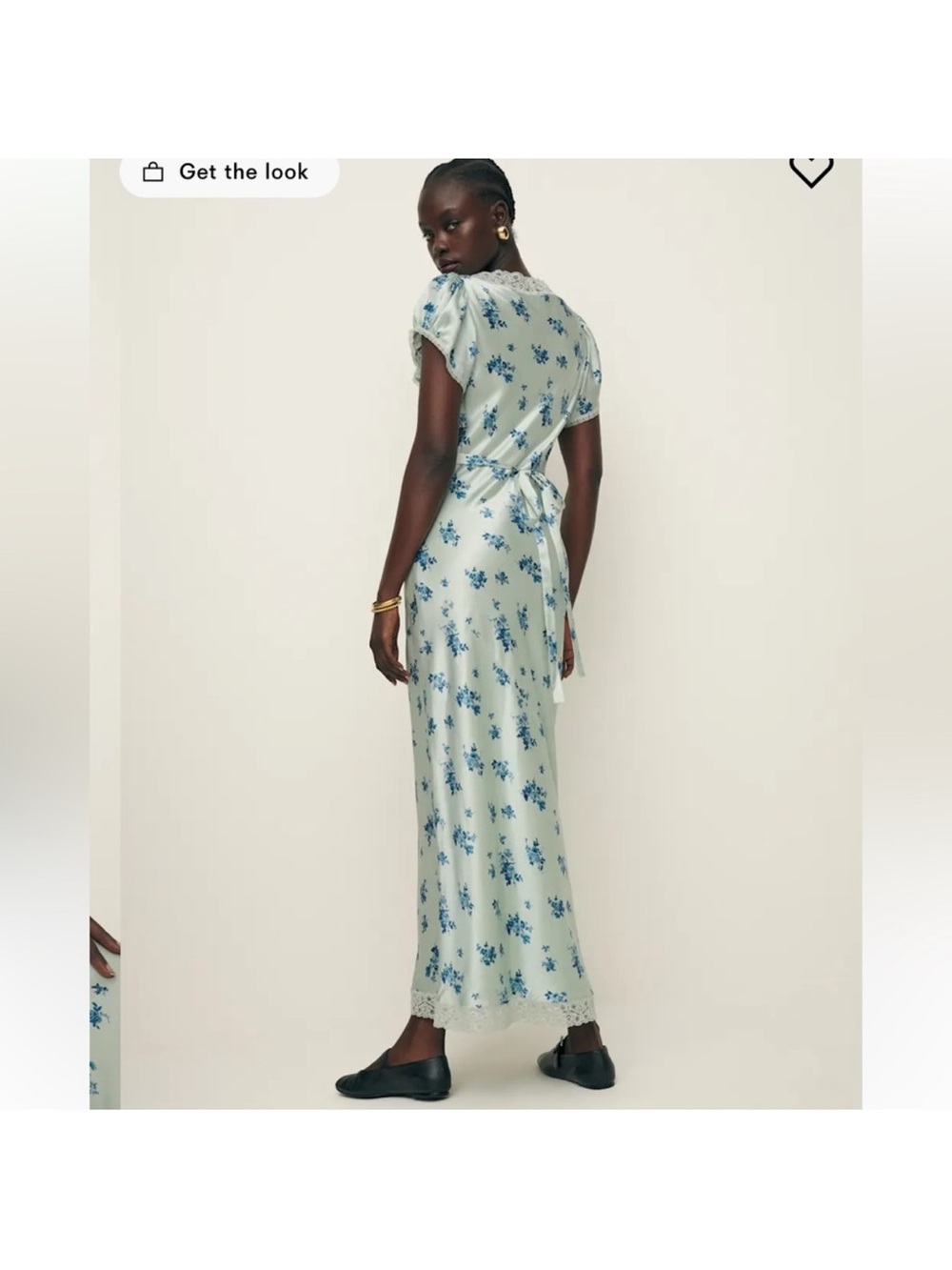 New Reformation Silk Clarisse Blue Floral Square-Neck Maxi Dress. Size 4. - Picture 3 of 12